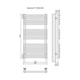 Полотенцесушитель электрический Terminus Кремона П17 500x1046, ТЭН HT-1 300W, левый/правый