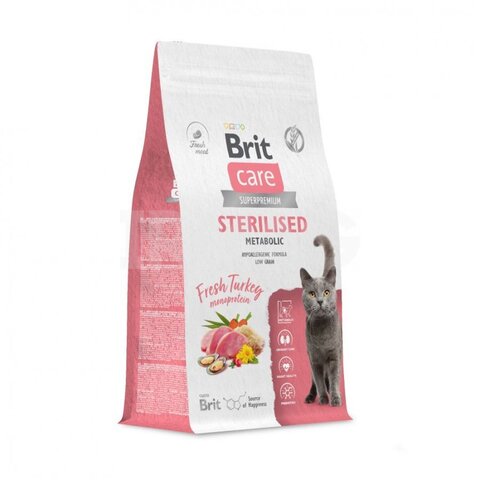 Brit Care Cat Sterilised сухой корм для стерилизованных кошек (индейка) 1,5 кг