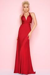 Mac Duggal 16206 платье длинное и облегающее фигуру, цвет:бордо, однотонное