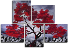 Модульная картина "Алое дерево"