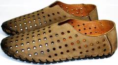 Кожаные летние туфли мужские Luciano Bellini 107703 Beige.