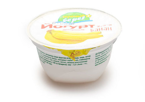 Йогурт с бананом "Зеленый берег" 2.5%, 180г