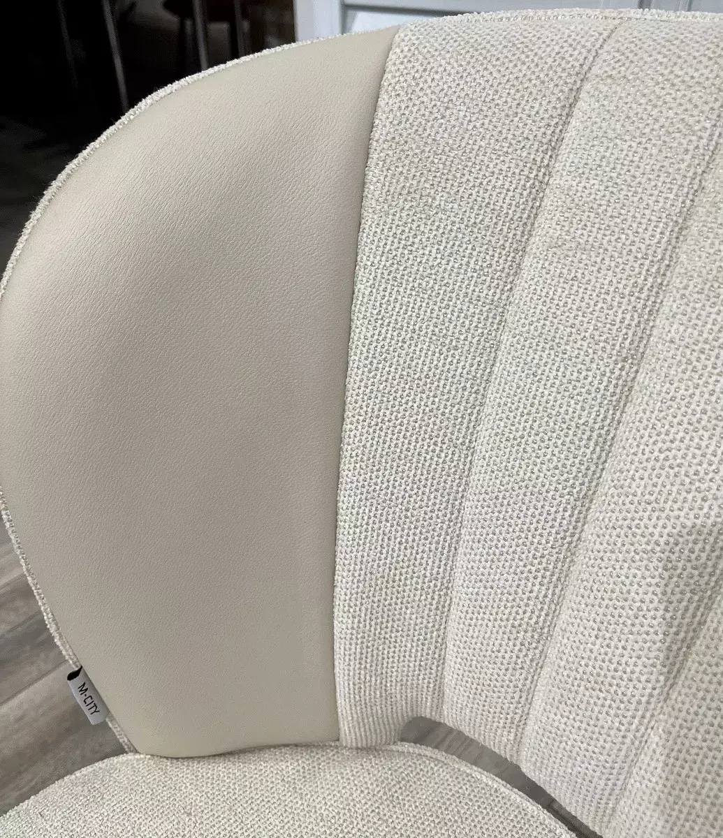 Стул HERMES WZ2042-01 молочный фактурный велюр / HK017-01 серо-белый PU, М-City