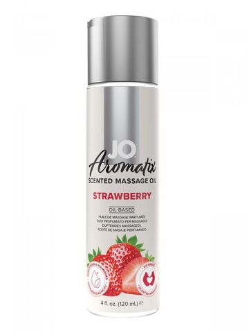 Массажное масло JO Aromatix Massage Oil Strawberry с ароматом клубники - 120 мл. - System JO JO40129