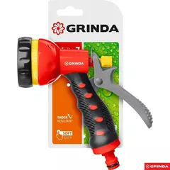 GRINDA T-7, 7 режимов, курок сзади, пластиковый с TPR, поливочный пистолет (8-427185)