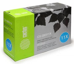 Картридж лазерный Cactus CS-Q6511X Q6511X черный (12000стр.) для HP LJ 2410, 2420, 2420DN, 2430