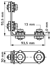 Walraven BIS RapidRail соединитель угловой 90° длинный/длинный для профилей WM (6584001)