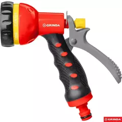 GRINDA T-7, 7 режимов, курок сзади, пластиковый с TPR, поливочный пистолет (8-427185)