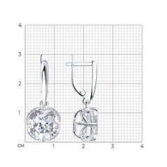 92020368 - Серьги из серебра с подвеской из горного хрусталя