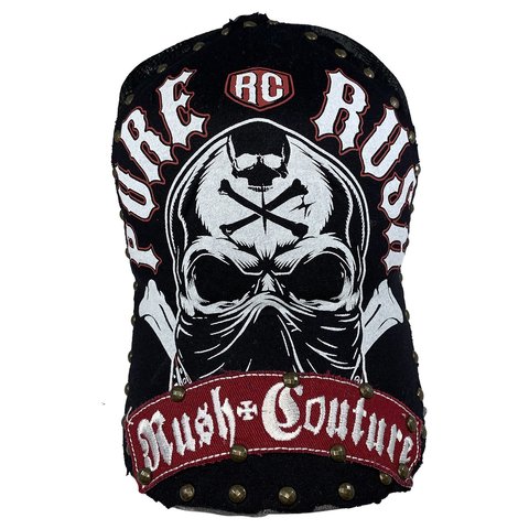 Rush Couture | Бейсболка мужская PURE RUSH SNAP HAT Black RC165 перед с черепом