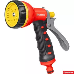GRINDA T-7, 7 режимов, курок сзади, пластиковый с TPR, поливочный пистолет (8-427185)