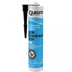 Герметик силикон санитарный Quelyd Для влажных зон белый 300 мл