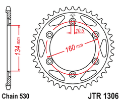 Звезда задняя JTR1306.42ZBK для Honda CBR900RR, CBR1000RR