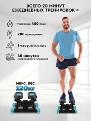 Мини-степпер поворотный с эспандерами PLANTA FD-STEP-002