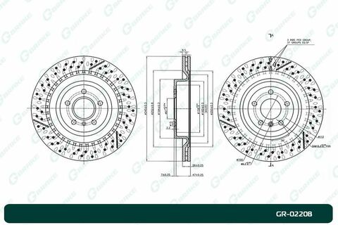 Диск тормозной вентилируемый G-brake  GR-02208