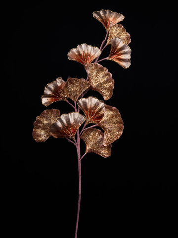 Веточка гинго 20х56см ChristmasDeLuxe светло-коричневая