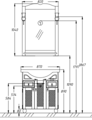 Тумба ТИБЕТ 80, орех антикварный