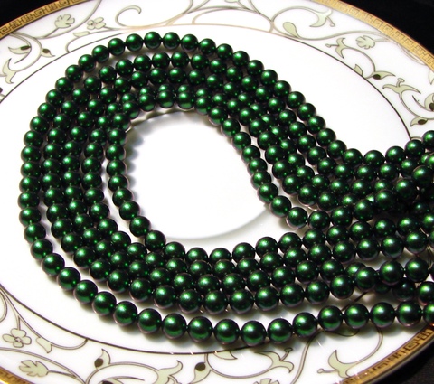 Жемчуг 5 мм Сваровски Scarabaeus Green