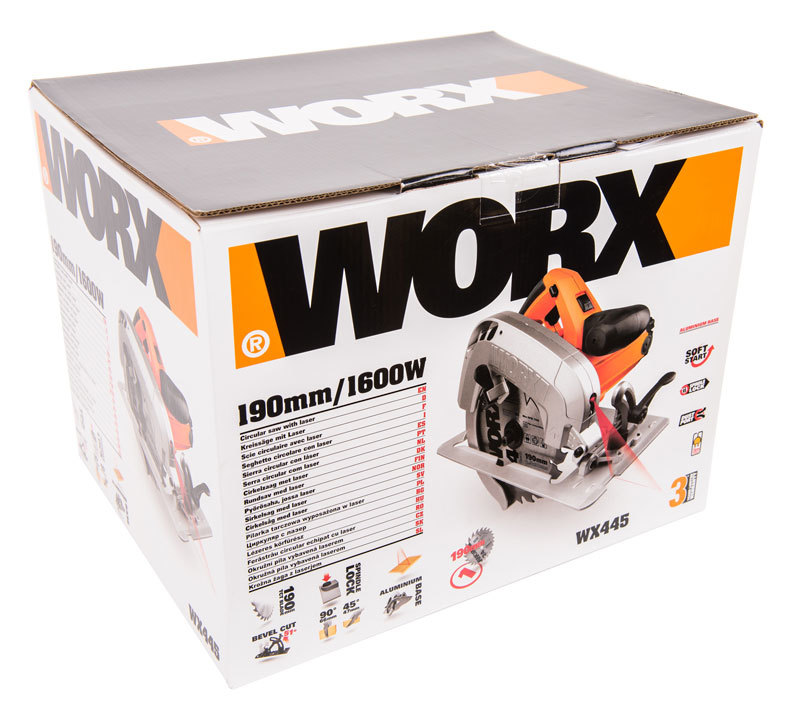 Дисковая пила WORX WX445, 1600Вт, 190мм