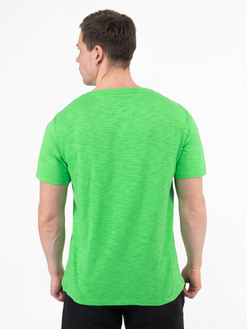 Мужская футболка «Великоросс» травяного цвета круглый ворот
