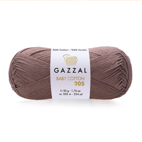 Пряжа Gazzal Baby Cotton 205 цвет 526 мокко