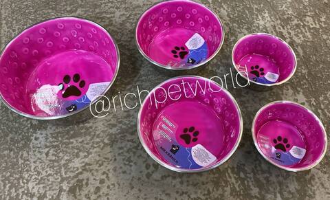 Миска "Candy" из нержавеющей стали с керамическим покрытием, нескользящее основание, фуксия