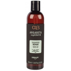 DIKSON Argabeta VegKeratin: Шампунь для ослабленных и химически обработанных волос с гидролизированными протеинами риса и сои (Repair Shampoo)