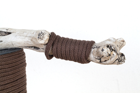 Хлопковый плетеный шнур коричневый 5 мм