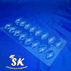 Пластиковая форма для шоколада Лотос Кнелли 16 ячеек