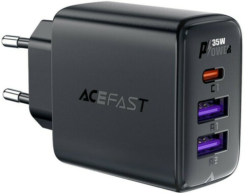 Зарядное устройство ACEFAST A57 PD35W GaN 2*USB-A+USB-C charger RUS, Black