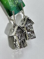 Домики (серьги из серебра)