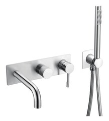 Boheme Смеситель встроенный + ручной душ + излив Uno Chrome