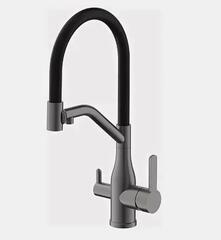 Смеситель для кухни с подключением фильтра BELZ B78815-3 нержавеющая сталь, графит