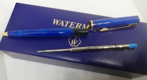 Ручка шариковая Waterman Apostrophe Lacquer Blue Marble GT, F (S0702860)