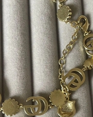 Колье-чокер цепочка с подвесками (ромашки + цветные камни) style by GUCCI