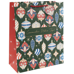 Пакет подарочный S вертикальный, Счастливого Нового Года! (елочные шары), Металликк, 18*23*10 см (Д*В*Ш), 1 шт.