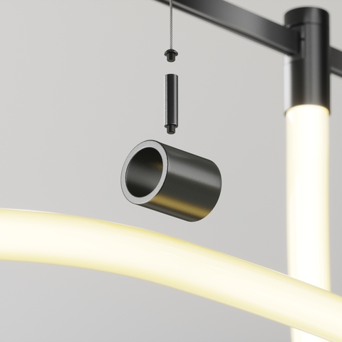 Потолочный коннектор с тросовым подвесом Tau в шинопровод Maytoni Flarity черный TRA154CSW-1B