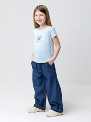 фуфайка  для девочки  КП 302763/голубое стекло