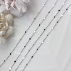 Цепочка с монетками, тонкая, 1,8*1,1 мм, родий, 1 м, А012