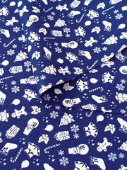 Ткань бязь плательная, рис. "Новогодний рисунок", ширина 150 см, арт. 581