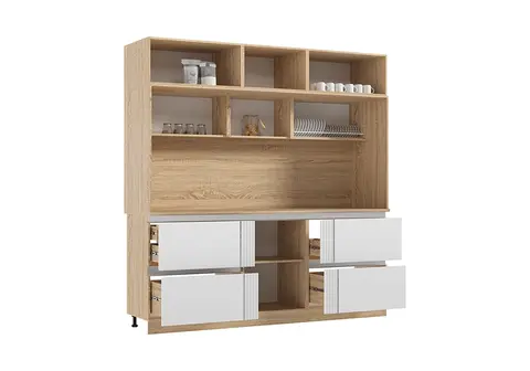 МДФ Кухня Карина №3 (Пластер Бьянко, сонома)