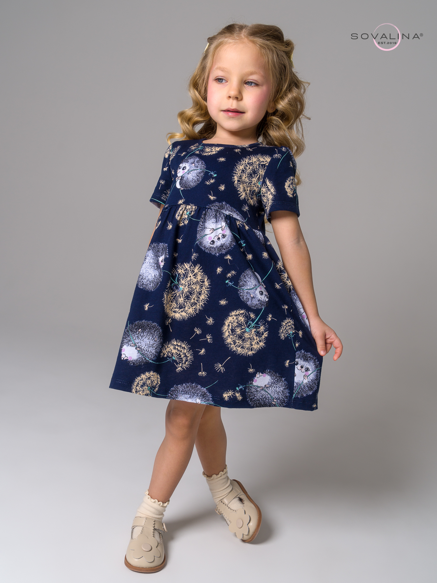 Платье Аленка к/р SG ежик с одуванчиком
