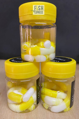 Форелевая силиконовая приманка COOL PLACE BUK FLOATING STRETCH цвет БЕЛЫЙ+СЫР ( плавающая/ тянущаяся ) 65 мм/ 7 шт в банке.