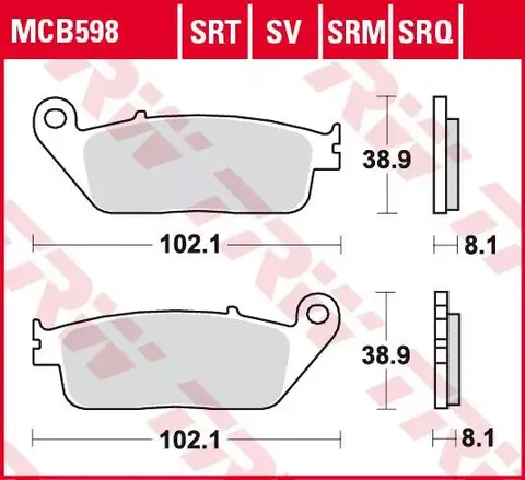 Колодки тормозные дисковые MCB598SV