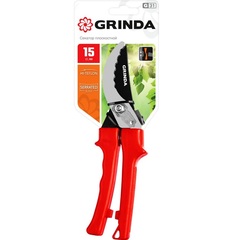 GRINDA G-31, 200 мм, закаленные лезвия, тефлоновое покрытие, зубцы на лезвии, пластиковые рукоятки, плоскостной секатор (40210)