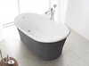 BelBagno BB32-CF36 Отдельностоящая, овальная акриловая ванна матовая внутренняя поверхность, наружный цвет серый, встроенный слив  1676х900х750
