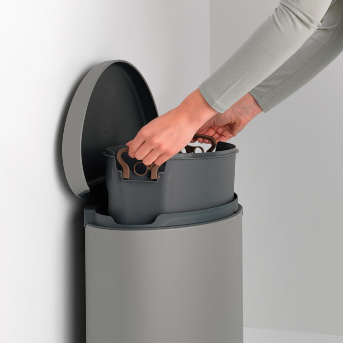 Мусорный бак FlatBack+ (40 л), Минерально-серый, арт. 119620 - фото 3