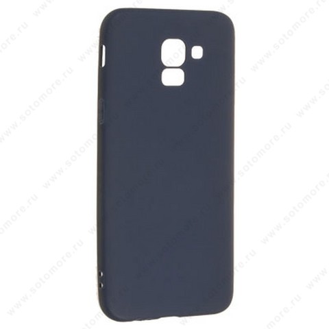 Накладка силиконовая Soft Touch ультра-тонкая для Samsung Galaxy J6 J600 2018 синий