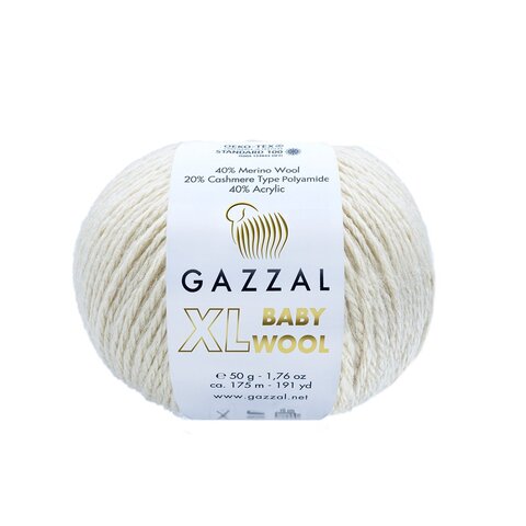 Пряжа Gazzal Baby Wool XL 829 экрю