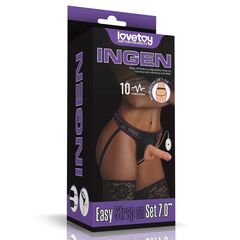Женский страпон с вибрацией Vibrating Easy Strapon Set 7.0 - 18 см. - 